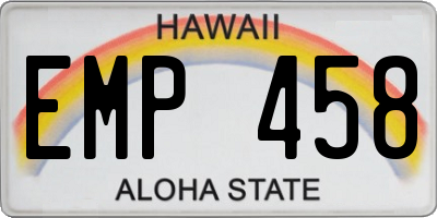 HI license plate EMP458