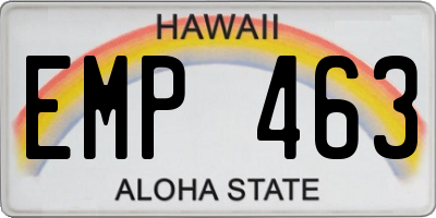 HI license plate EMP463