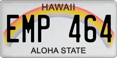 HI license plate EMP464