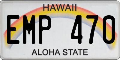 HI license plate EMP470
