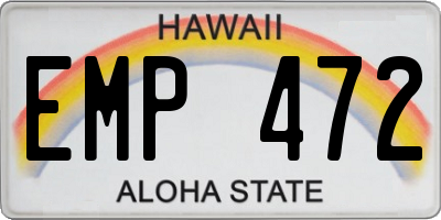 HI license plate EMP472