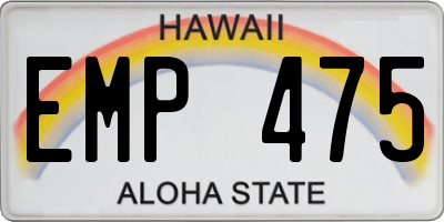 HI license plate EMP475