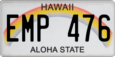 HI license plate EMP476
