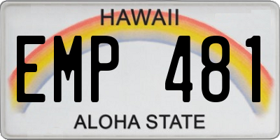 HI license plate EMP481