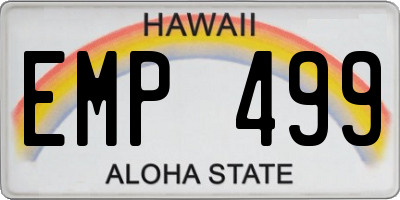 HI license plate EMP499