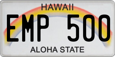 HI license plate EMP500