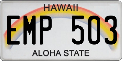 HI license plate EMP503