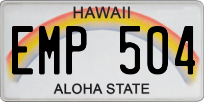 HI license plate EMP504