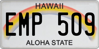 HI license plate EMP509