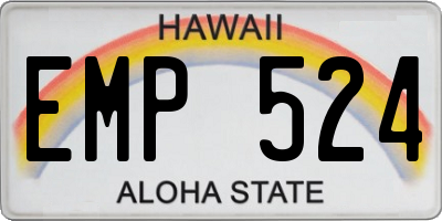 HI license plate EMP524