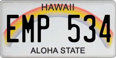HI license plate EMP534