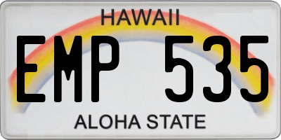 HI license plate EMP535