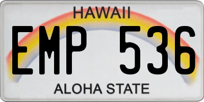 HI license plate EMP536