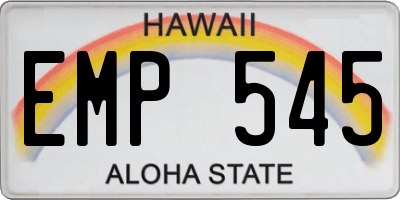 HI license plate EMP545