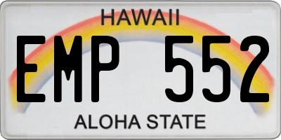 HI license plate EMP552