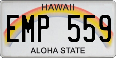 HI license plate EMP559