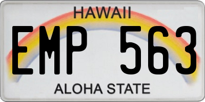 HI license plate EMP563