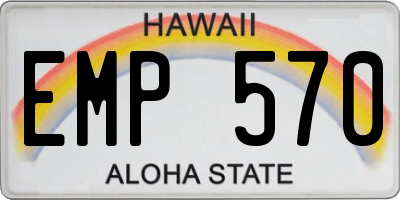 HI license plate EMP570