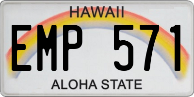 HI license plate EMP571