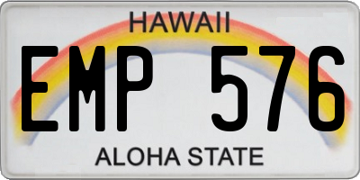 HI license plate EMP576