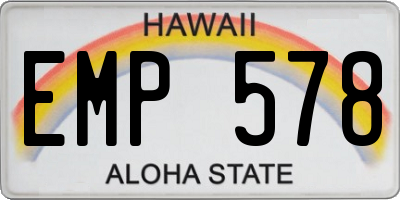 HI license plate EMP578