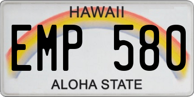 HI license plate EMP580