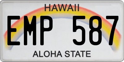HI license plate EMP587