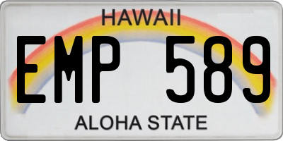 HI license plate EMP589