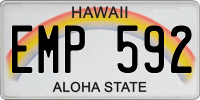 HI license plate EMP592