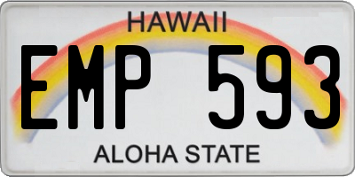 HI license plate EMP593