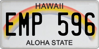 HI license plate EMP596