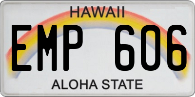HI license plate EMP606