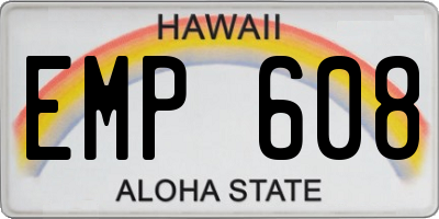 HI license plate EMP608