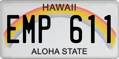 HI license plate EMP611