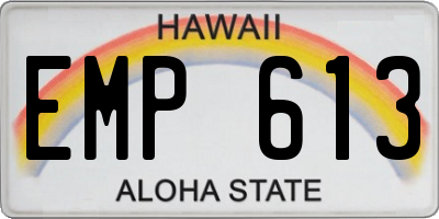 HI license plate EMP613