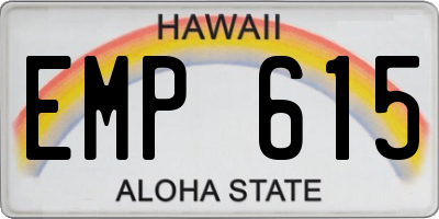 HI license plate EMP615