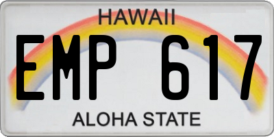 HI license plate EMP617
