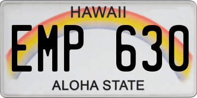 HI license plate EMP630