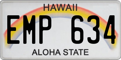 HI license plate EMP634
