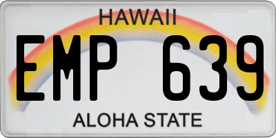 HI license plate EMP639