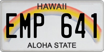 HI license plate EMP641