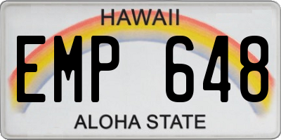 HI license plate EMP648