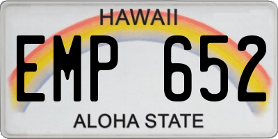 HI license plate EMP652