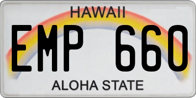HI license plate EMP660