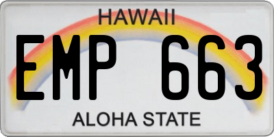 HI license plate EMP663