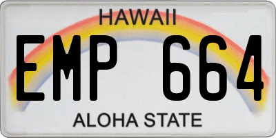 HI license plate EMP664
