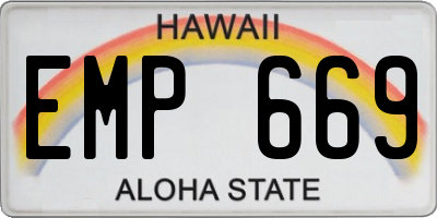HI license plate EMP669
