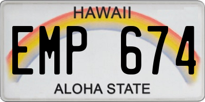 HI license plate EMP674