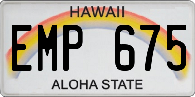 HI license plate EMP675