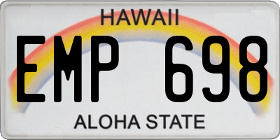 HI license plate EMP698